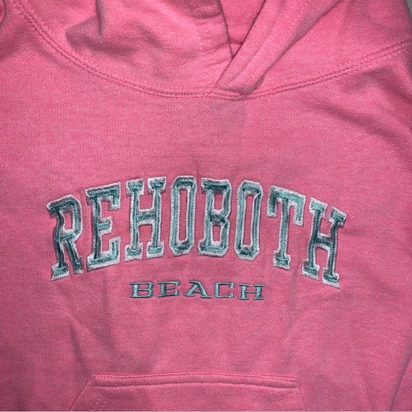 🆕 Neon Pink Rehoboth Beach DE Hoodie Girl’s Small Sweatshirt Pullover Fall Cozy - Picture 3 of 11